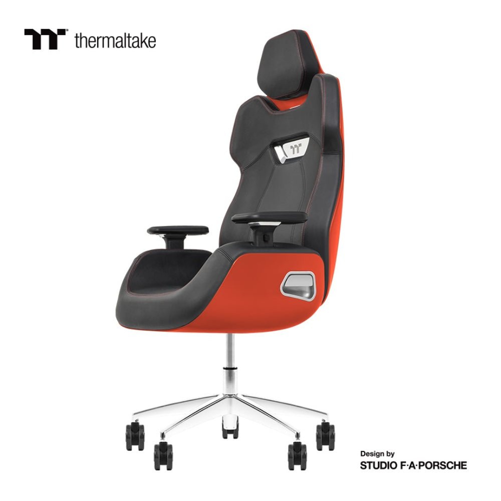 Thermaltake Argent E700 Real Leather Gaming Chair Design by Studio F. A. Porsche - Flaming Orange - Store 974 | ستور ٩٧٤
