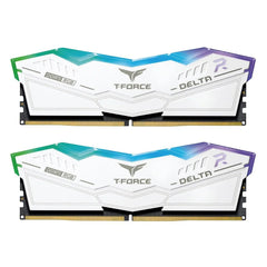 Team Group T-Force Delta RGB 32GB (2x16GB) CL34 DDR5 6600Mhz - White - الذاكرة العشوائية