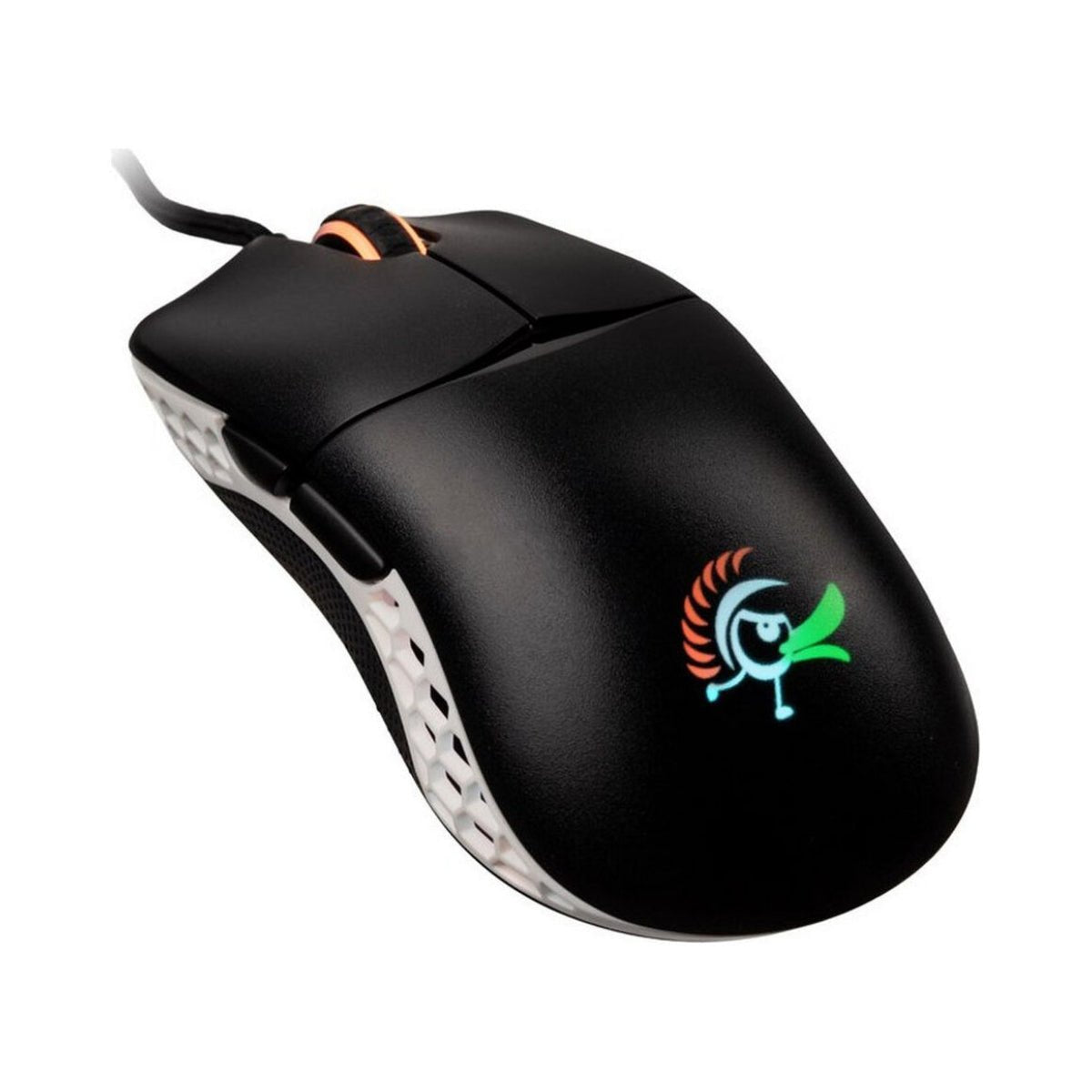 Ducky Feather Black & White Wired Gaming Mouse - Kailh - Store 974 | ستور ٩٧٤