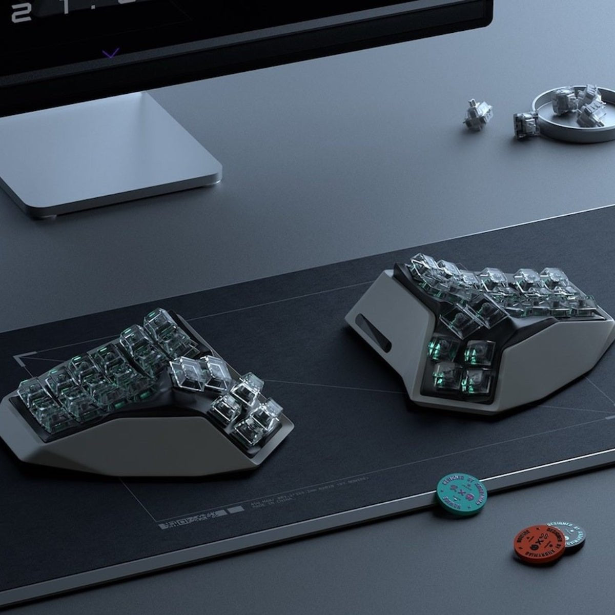 AngryMiao Am Hatsu لوحة مفاتيح تقسيم اللاسلكي + لوحة شحن لاسلكية Cybermat + Chargecharge 90W - loحة mفatiح AngryMiao Am Hatsu لوحة مفاتيح تقسيم اللاسلكي + لوحة شحن لاسلكية Cybermat + Chargecharge 90W - loحة mفatiح