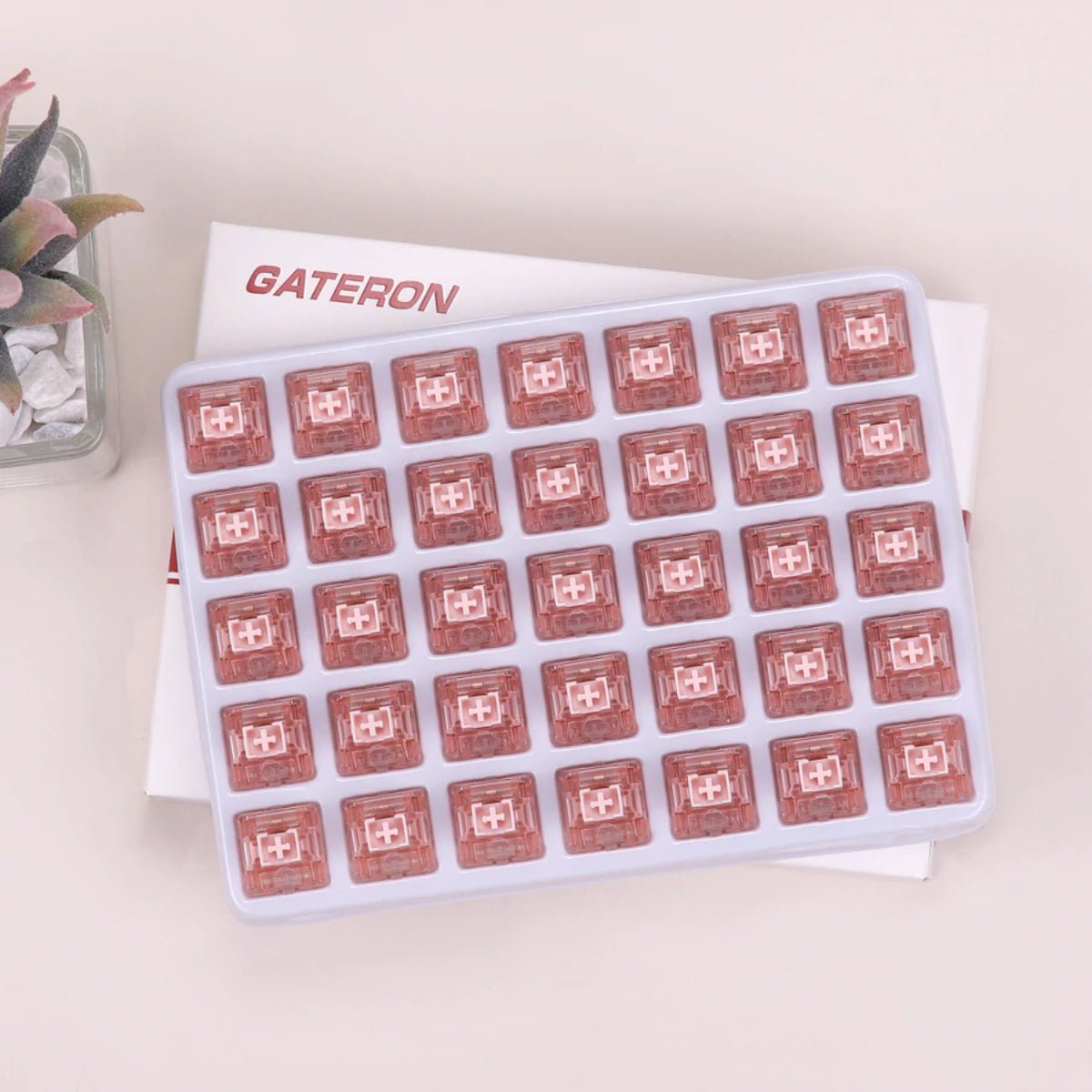 Gateron Box Linear Switches - Ink Pink - 35 Pieces - مكبس لوحة مفاتيح Gateron Box Linear Switches - Ink Pink - 35 Pieces - مكبس لوحة مفاتيح
