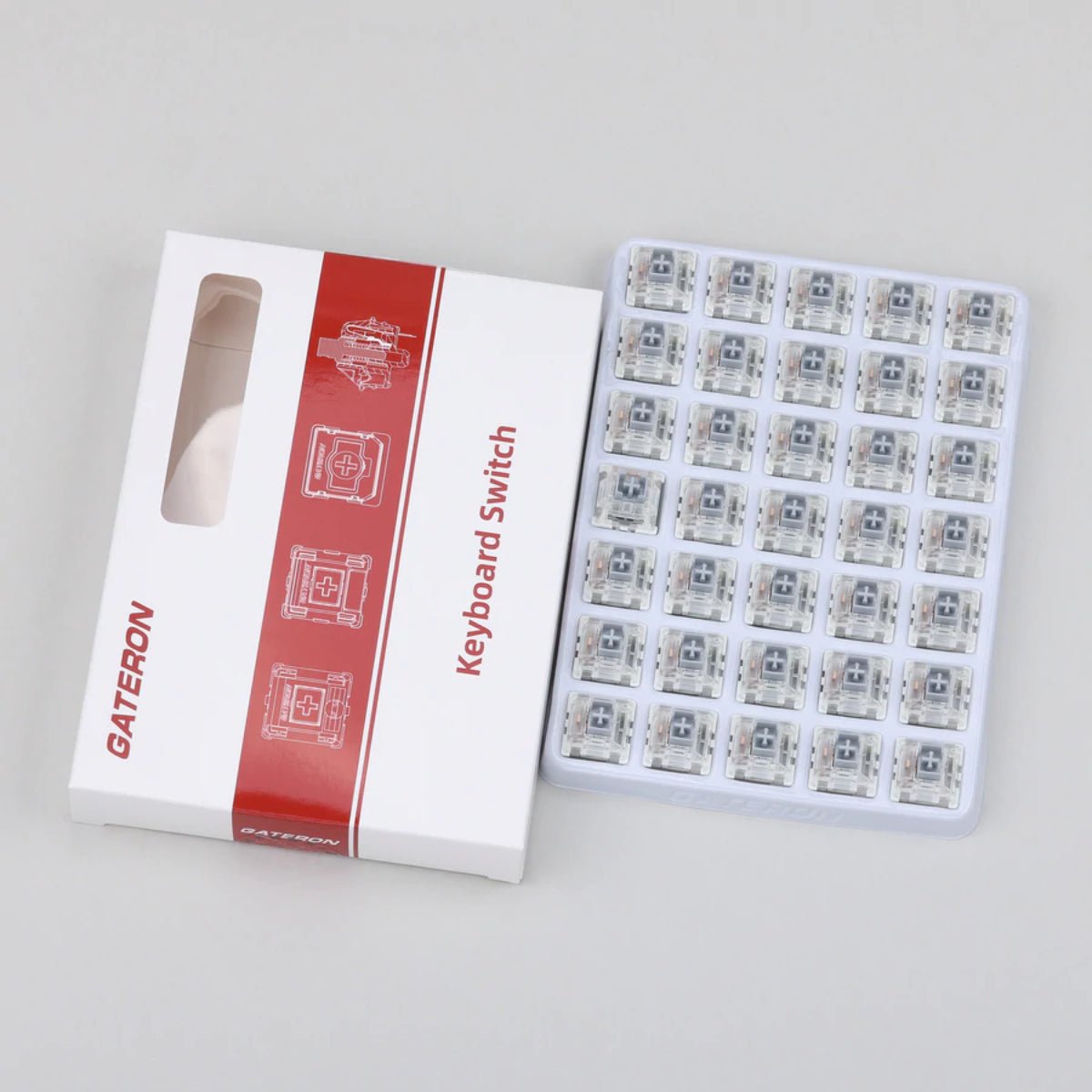 Gateron Pro Pre-Lubed Linear Switches - Silver - 35 Pieces - مكبس لوحة مفاتيح Gateron Pro Pre-Lubed Linear Switches - Silver - 35 Pieces - مكبس لوحة مفاتيح