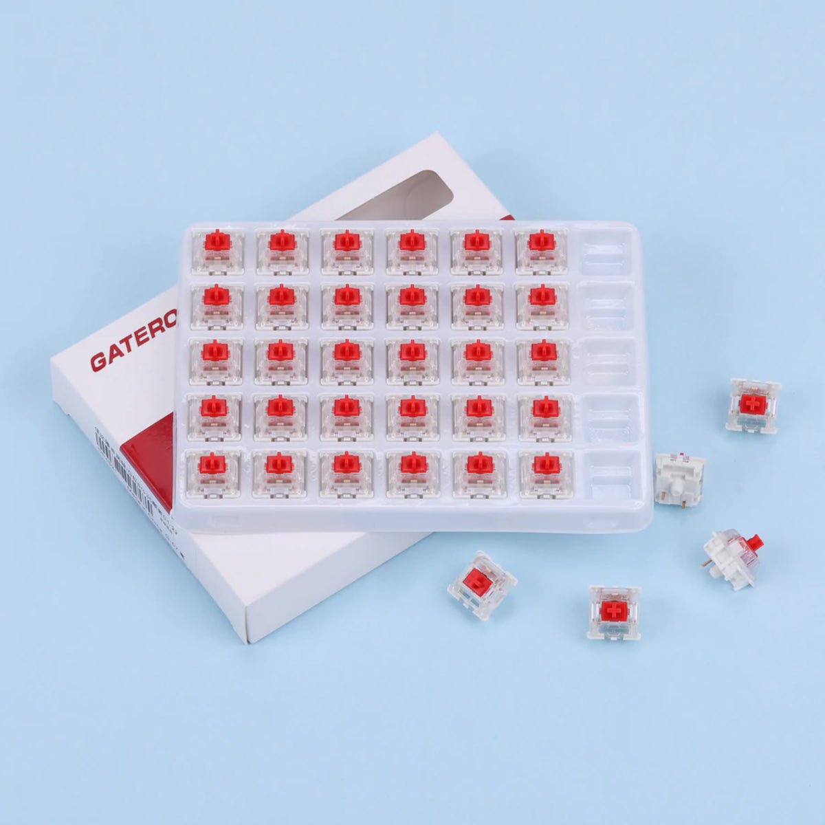 Gateron Pro Pre-Lubed Linear Switches - Red - 10 Pieces - مكبس لوحة مفاتيح Gateron Pro Pre-Lubed Linear Switches - Red - 10 Pieces - مكبس لوحة مفاتيح