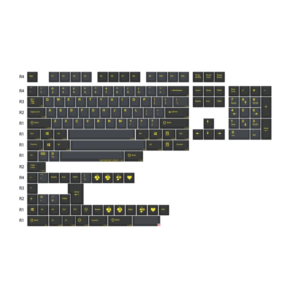 KBD Fans EnjoyPBT ABS Doubleshot Mechanical Keyboard Keycaps Set (153 keys) - Black Gold - Store 974 | ستور ٩٧٤