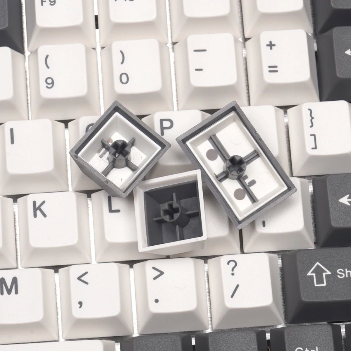 KBD Fans EnjoyPBT ABS Doubleshot Mechanical Keyboard Keycaps Set (153 keys) - Gray & White - Store 974 | ستور ٩٧٤