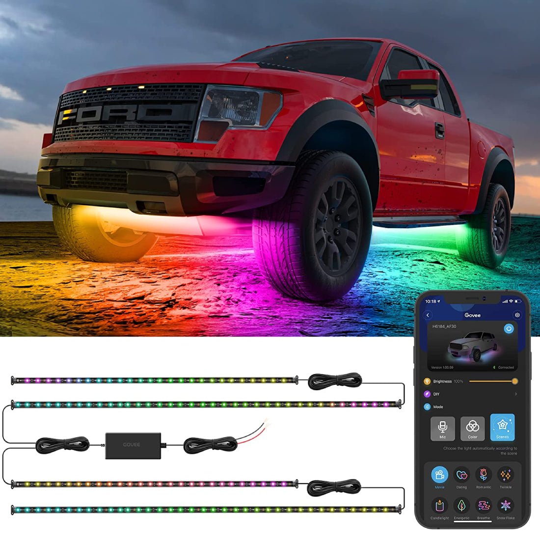 Govee RGBIC Underglow Car Lights - إضaءة Govee RGBIC Underglow Car Lights - إضaءة