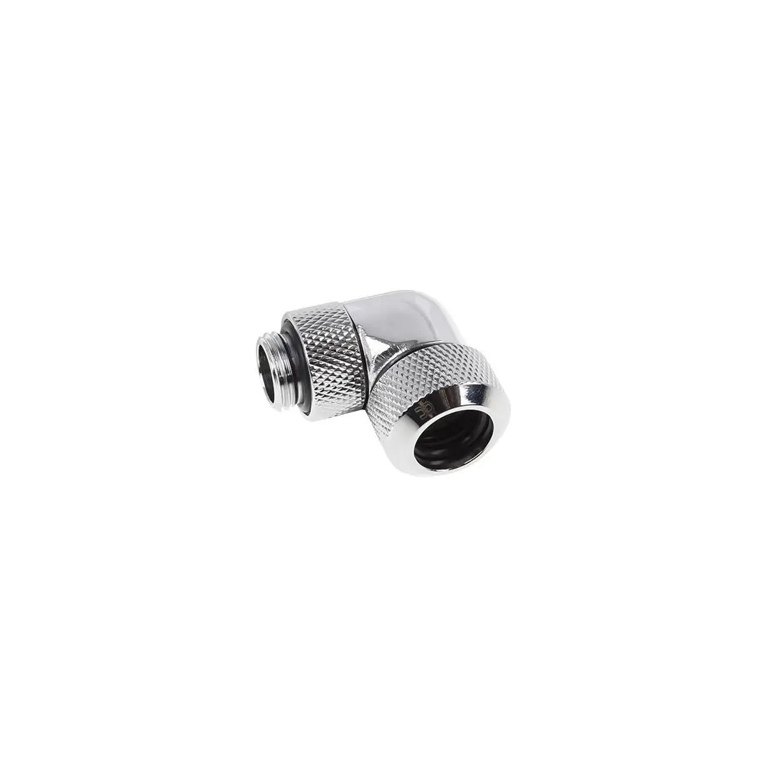 Alphacool Eiszapfen 13mm HardTube compression fitting 90° rotatable G1/4 - knurled - Chrome - Store 974 | ستور ٩٧٤