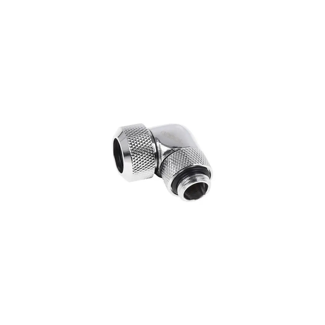 Alphacool Eiszapfen 13mm HardTube compression fitting 90° rotatable G1/4 - knurled - Chrome - أنبوب تبريد Alphacool Eiszapfen 13mm HardTube compression fitting 90° rotatable G1/4 - knurled - Chrome - أنبوب تبريد