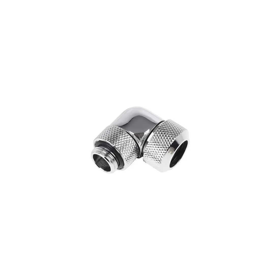 Alphacool Eiszapfen 13mm HardTube compression fitting 90° rotatable G1/4 - knurled - Chrome - أنبوب تبريد Alphacool Eiszapfen 13mm HardTube compression fitting 90° rotatable G1/4 - knurled - Chrome - أنبوب تبريد