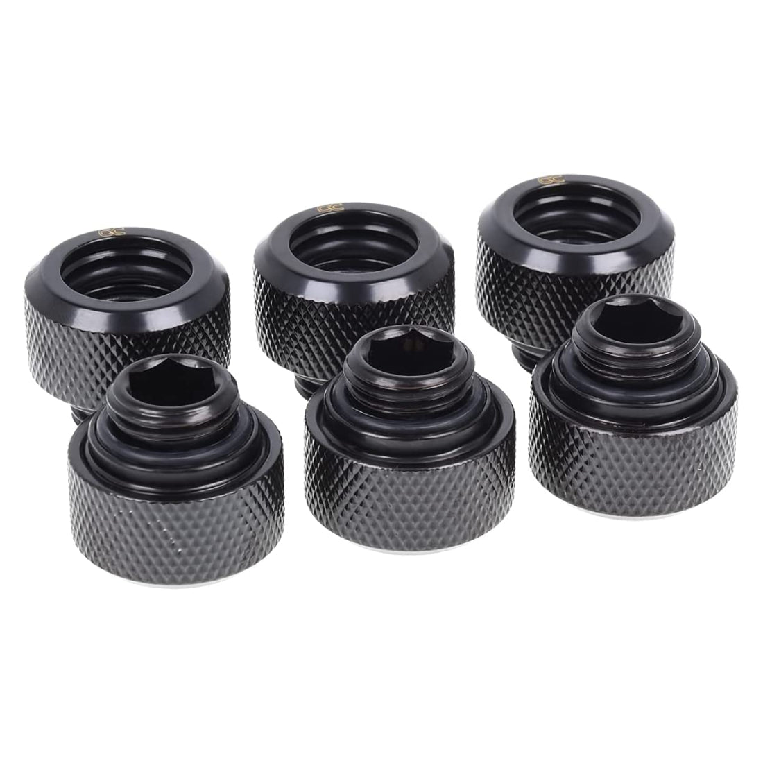 Alphacool Eiszapfen 13mm HardTube compression fitting G1/4 - knurled - Deep Black - Store 974 | ستور ٩٧٤