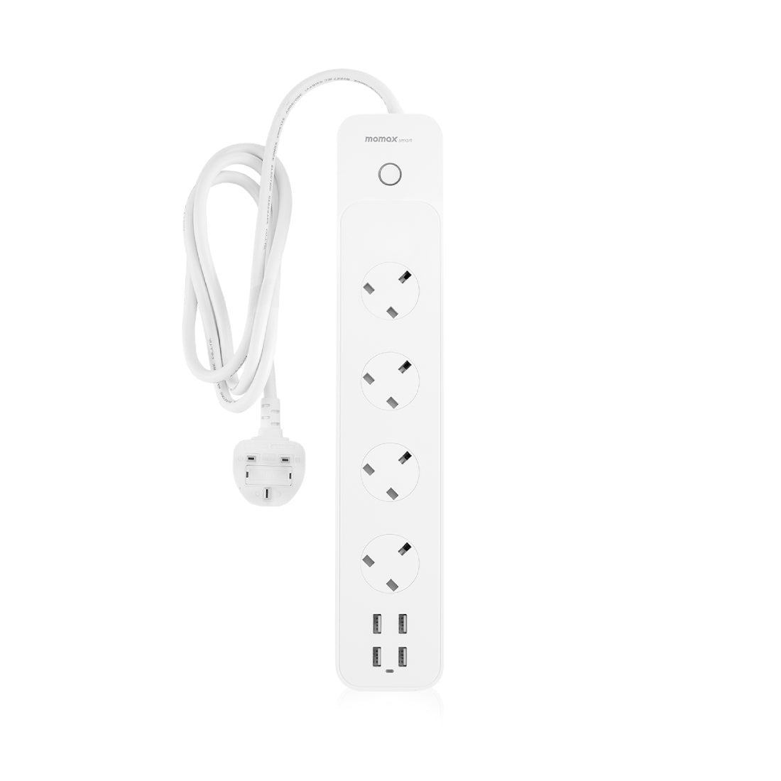 Momax ChargeHub IoT Power Strip - White - كابل - Store 974 Electronics WLL | ستور٩٧٤ للالكترونيات ذ.م.م