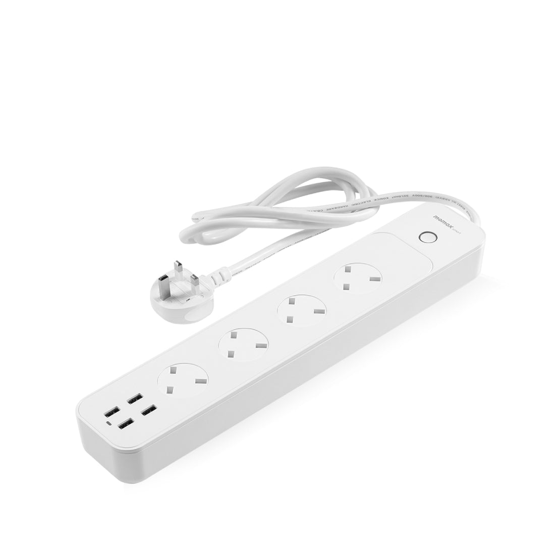 Momax chargehub IOT Power Strip - White - كabl Momax chargehub IOT Power Strip - White - كabl
