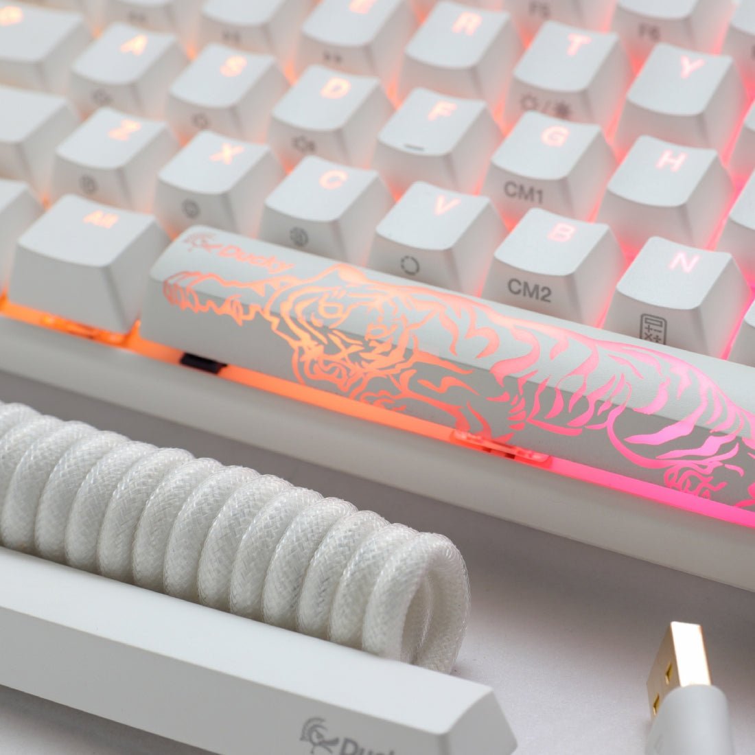 Ducky One 3 SF Classic Pure White Mechanical Keyboard - Cherry Silent Red - Store 974 | ستور ٩٧٤