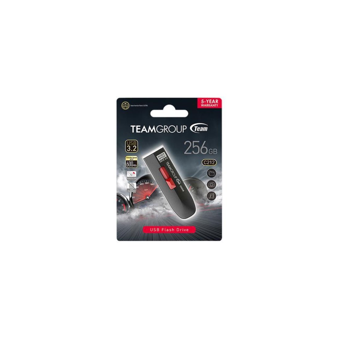 Team Group C212 256GB Extreme Speed USB 3.2 Gen2 Flash Drive - مساحة تخزين Team Group C212 256GB Extreme Speed USB 3.2 Gen2 Flash Drive - مساحة تخزين
