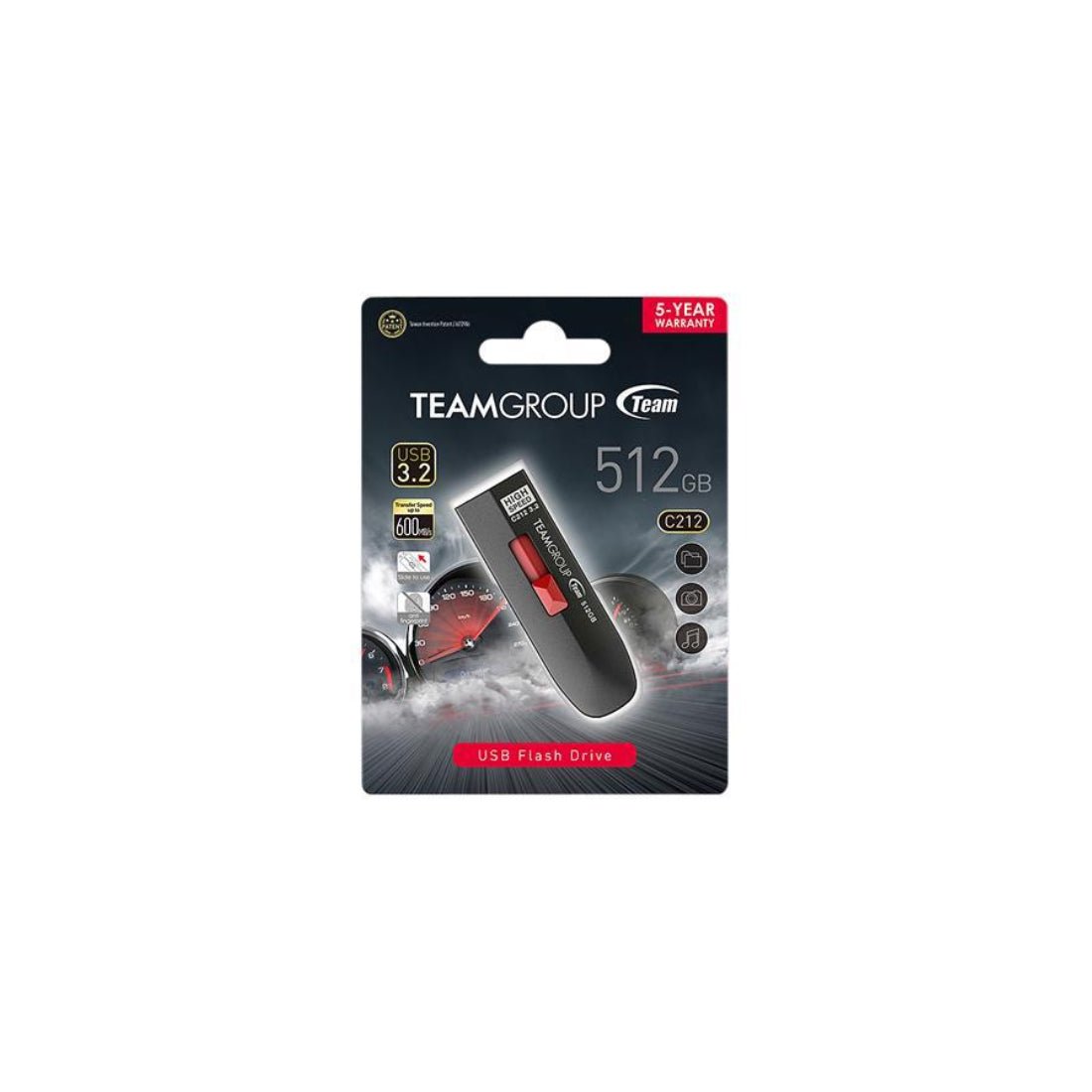 Team Group C212 512GB Extreme Speed USB 3.2 Gen2 Flash Drive - مساحة تخزين Team Group C212 512GB Extreme Speed USB 3.2 Gen2 Flash Drive - مساحة تخزين