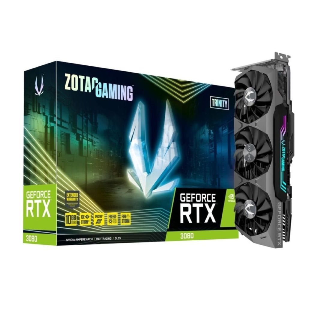 Zotac Gaming GeForce RTX 3080 Trinity LHR 10GB GDDR6X Graphics Card - Store 974 | ستور ٩٧٤