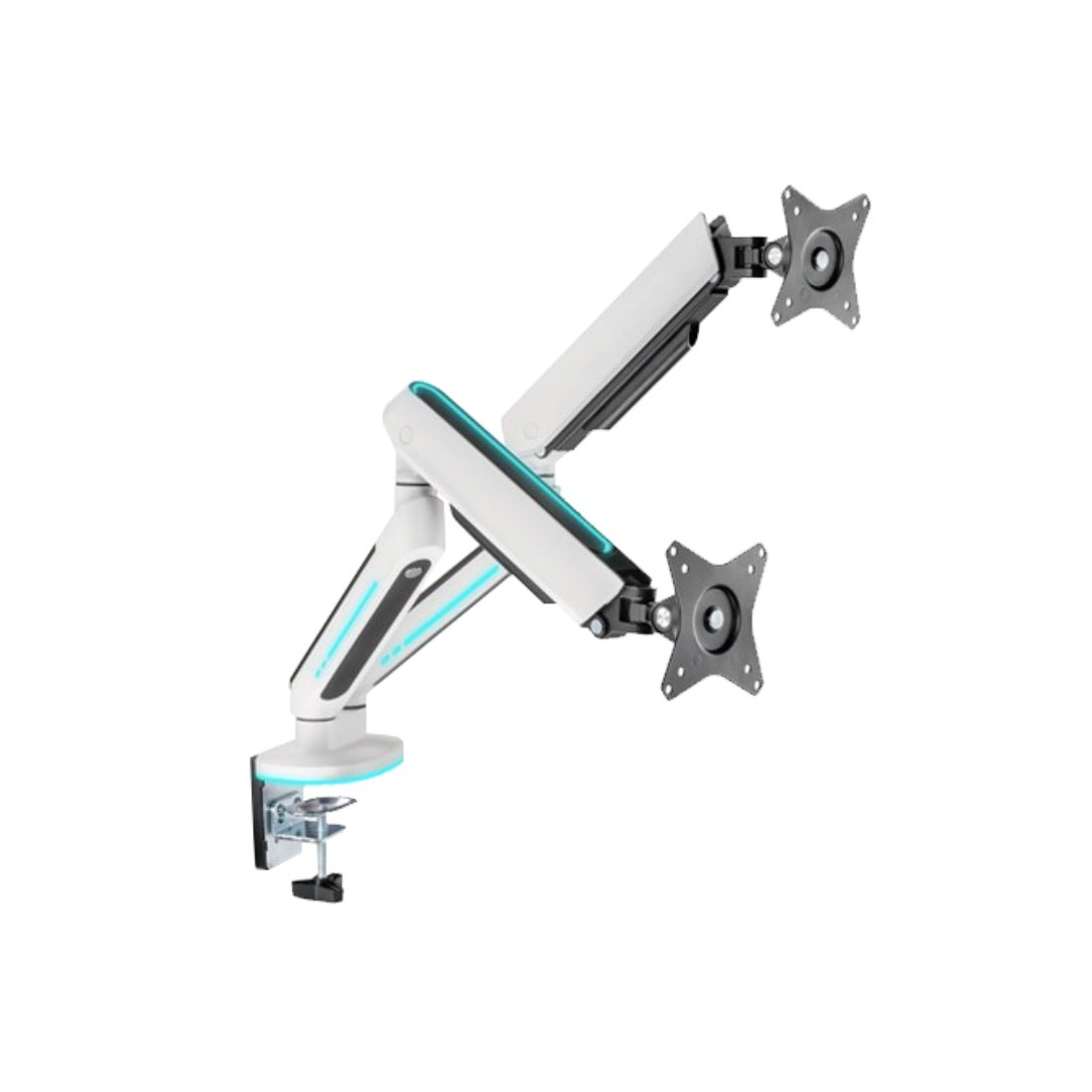 Twisted Minds Premium Slim Dual Monitor Arm With RGB Lighting - White - Store 974 | ستور ٩٧٤