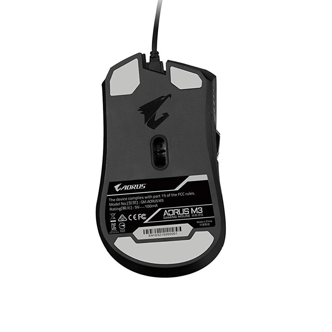 Gigabyte Aorus M3 Gired Gaming Mouse - Matte Black - فأrة Gigabyte Aorus M3 Gired Gaming Mouse - Matte Black - فأrة