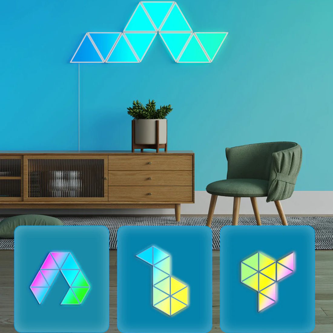 Govee Triangle deals Light Panels, RGBIC Tri Lights, Glide Wall Light Decor, Multicolo