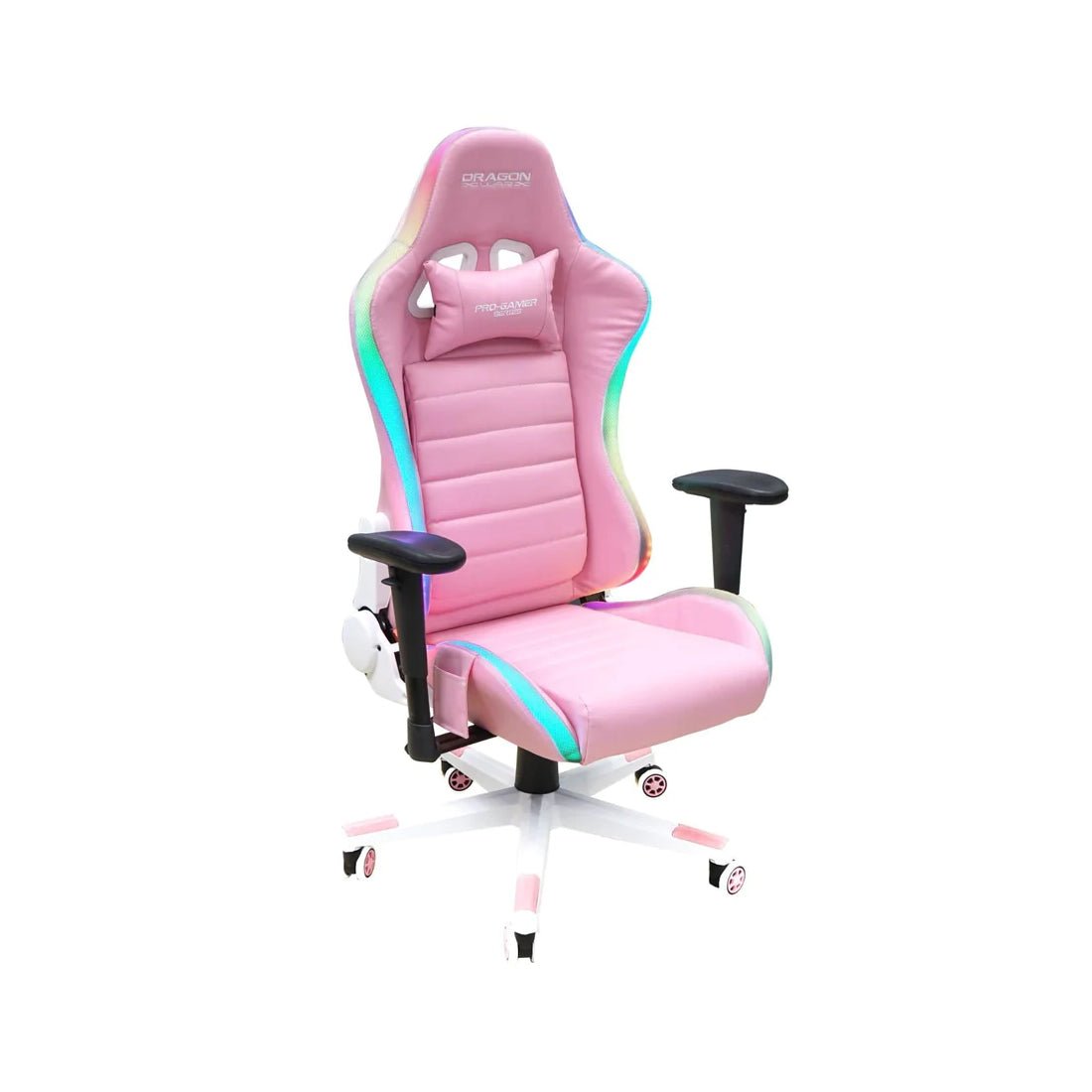 Dragon War RGB Pro Gaming Chair with Remote Controller - Pink - Store 974 | ستور ٩٧٤