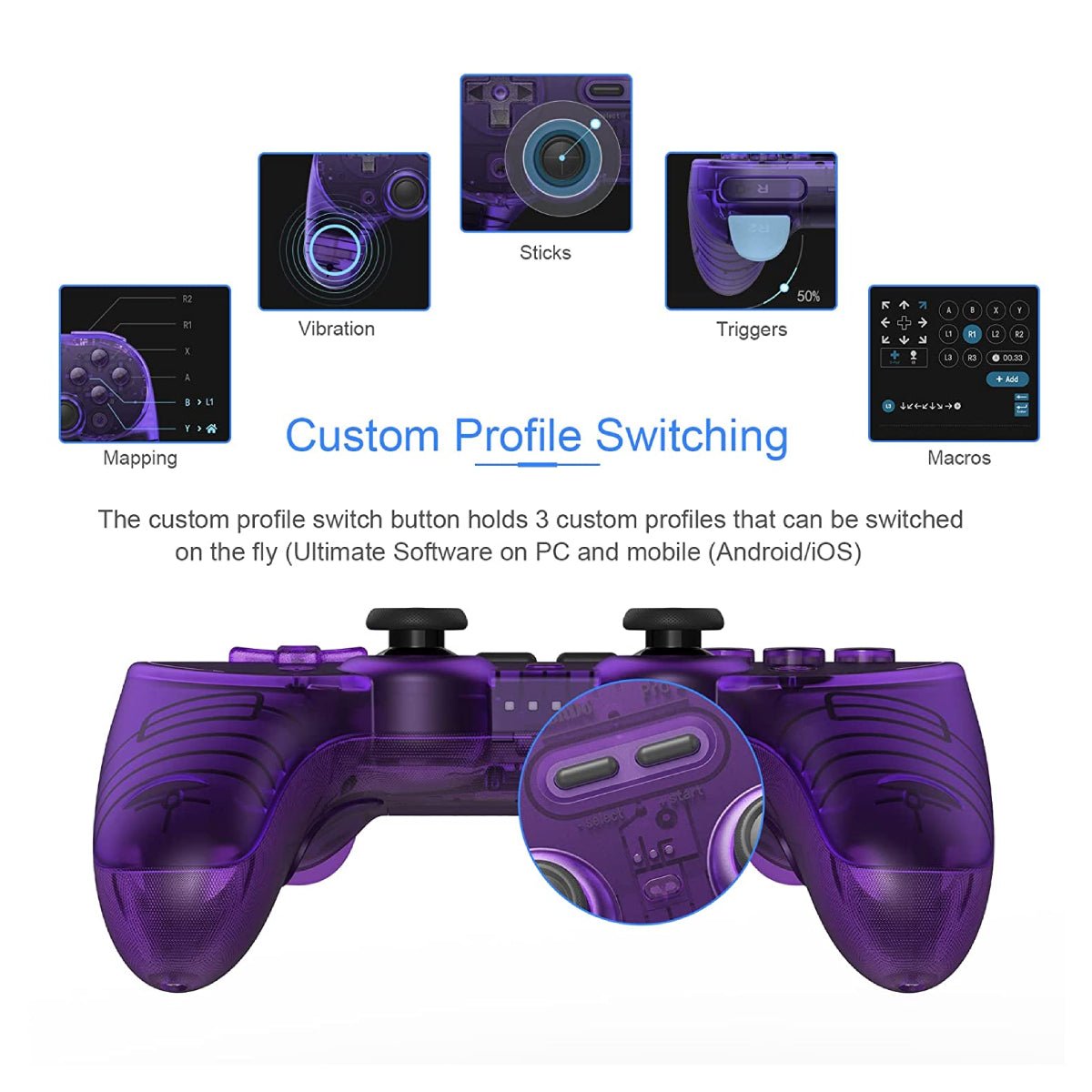 8Bitdo Pro 2 Wireless Controller - Purple - وحدة تحكم لاسلكية - Store 974 | ستور ٩٧٤