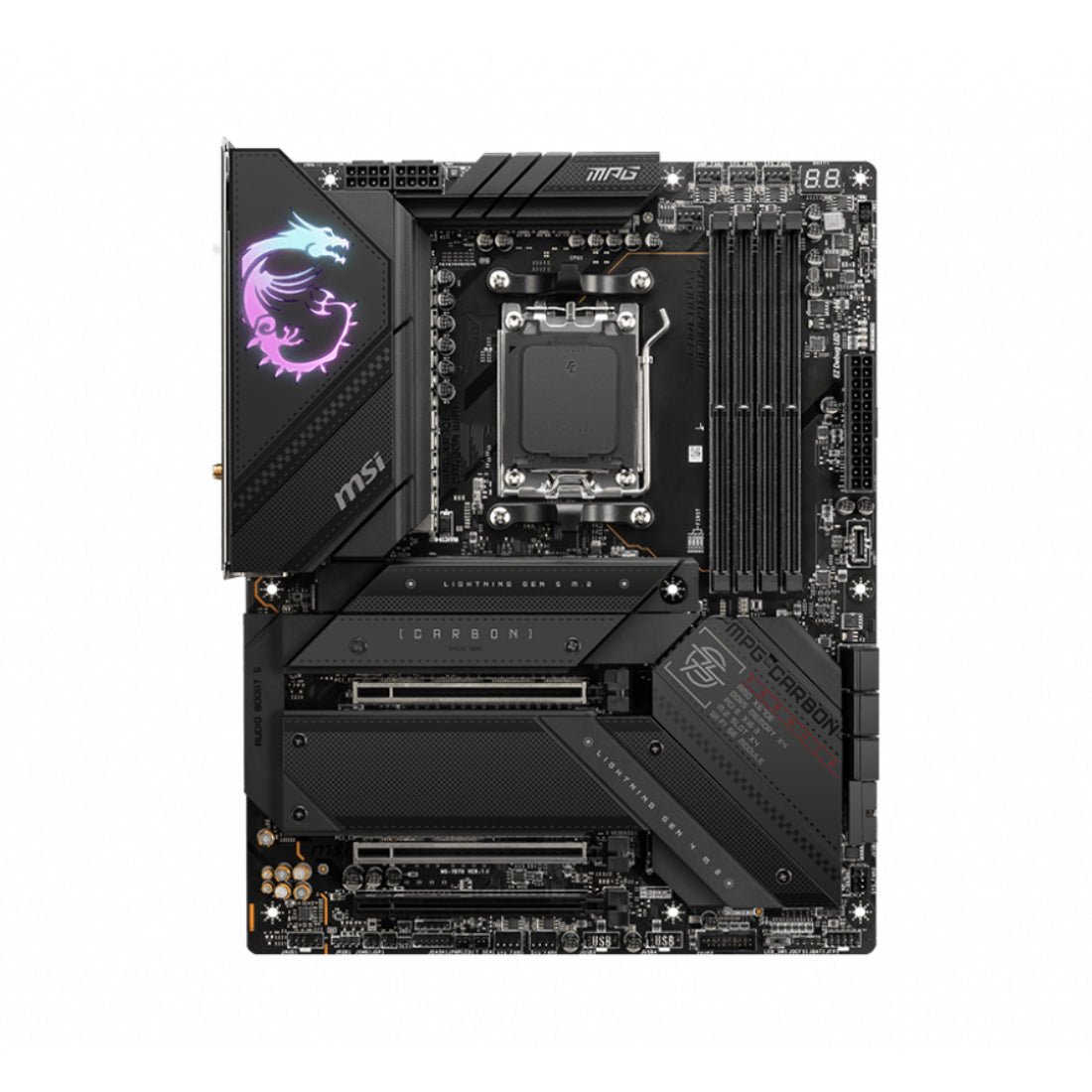 MSI MPG X670E ألعاب الكربون wifi ddr5 AM5 AMD ATX Gaming Mother MSI MPG X670E ألعاب الكربون wifi ddr5 AM5 AMD ATX Gaming Mother