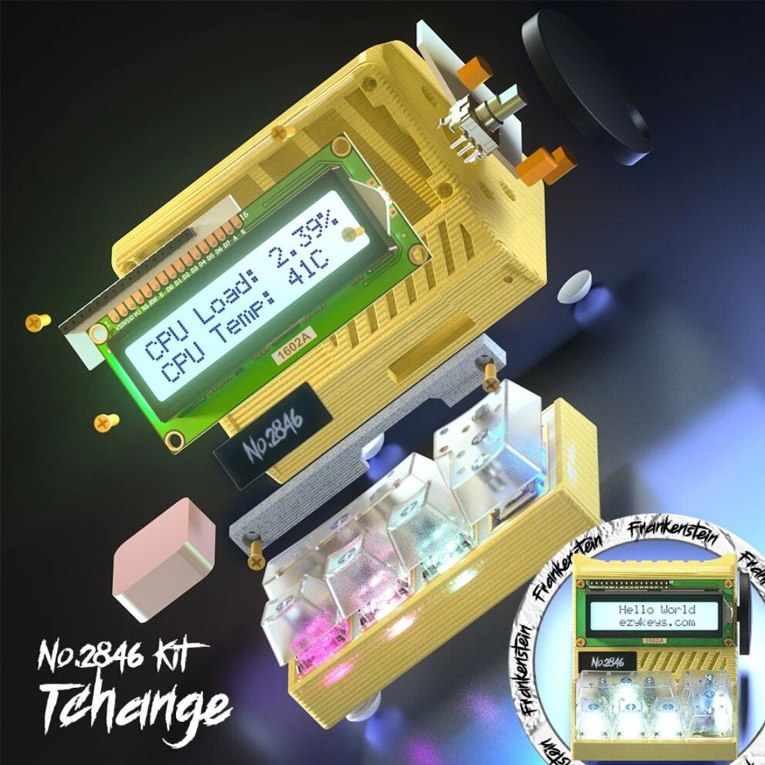 EzyezII Frankenstein NO.2846 Kit - Tchange Yellow - لوحة مفاتيح EzyezII Frankenstein NO.2846 Kit - Tchange Yellow - لوحة مفاتيح