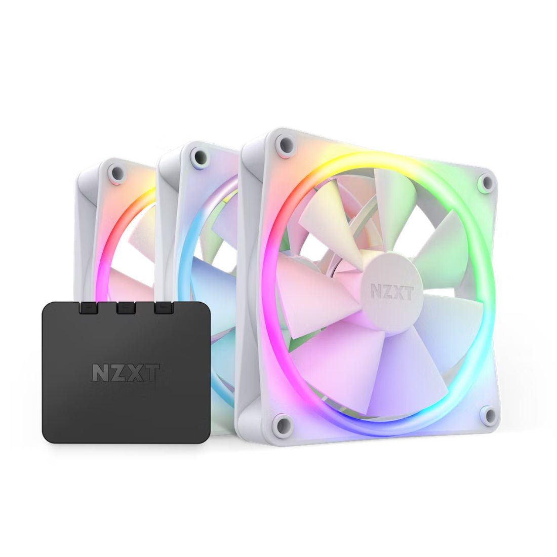 NZXT F120 Triple 120mm RGB Fans & Controller - White - مروحة تبريد - Store 974 | ستور ٩٧٤