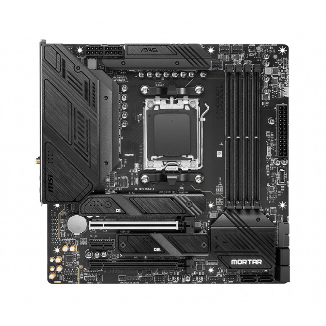 MSI MAG B650 Mortar Gaming WIFI DDR5 AM5 AMD mATX Gaming Motherboard - اللوحة الأم - Store 974 | ستور ٩٧٤