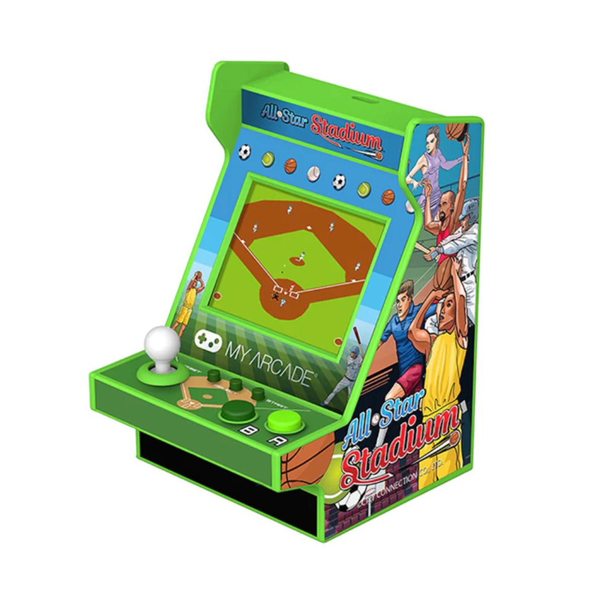 My Arcade All-Star Arena + 200 Bonus Games Collectible Retro - Green/White - -- 