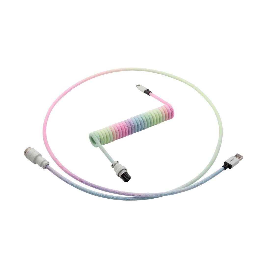 CableMod Pro Coiled Keyboard Cable (Pastel Rainbow, USB A to USB Type C, 150cm) - كابل - Store 974 | ستور ٩٧٤