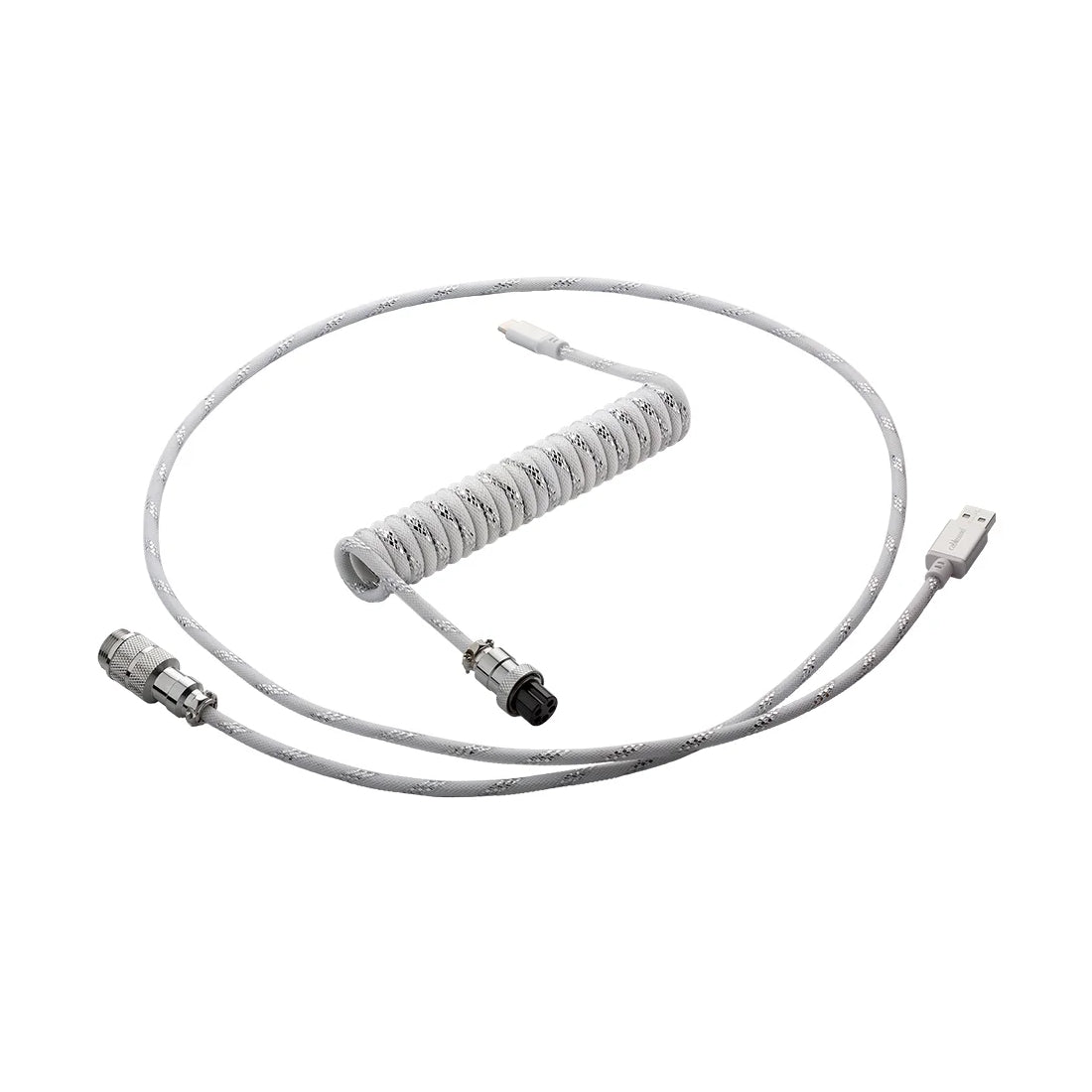 CableMod Pro Coiled Keyboard Cable (Sterling White, USB A to USB Type C, 150cm) - كابل - Store 974 | ستور ٩٧٤