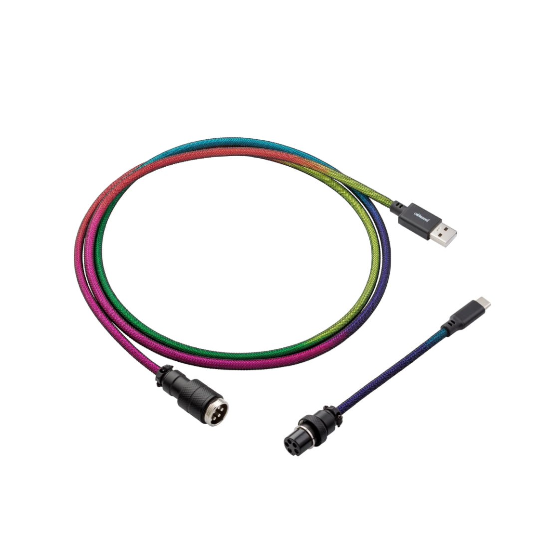 CableMod Pro Straight Keyboard Cable (Dark Rainbow, USB A to USB Type C, 150cm) - كابل