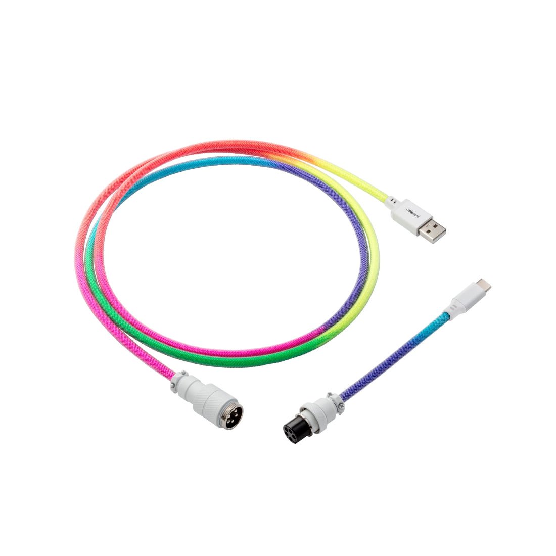 CableMod Pro Straight Keyboard Cable (Bright Rainbow, USB A to USB Type C, 150cm) - كابل