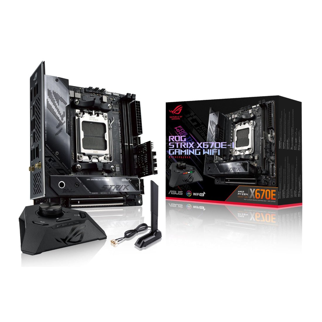 Asus ROG Strix X670E-I Gaming WIFI DDR5 AM5 AMD Mini-ITX Gaming Motherboard - اللوحة الأم - Store 974 | ستور ٩٧٤