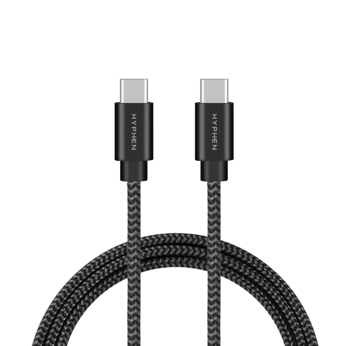 Hyphen Type C to Type C 60W 1m Fast Charging Cable - Black - كابل Hyphen Type C to Type C 60W 1m Fast Charging Cable - Black - كابل