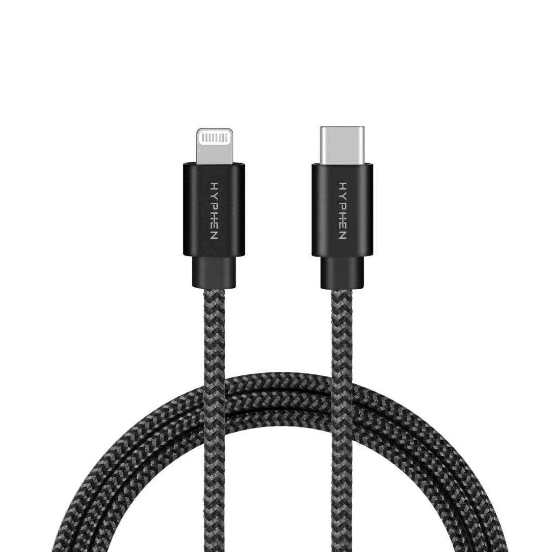 Hyphen Type C to Lightning 1m Fast Charging Cable - Black - كابل - Store 974 | ستور ٩٧٤