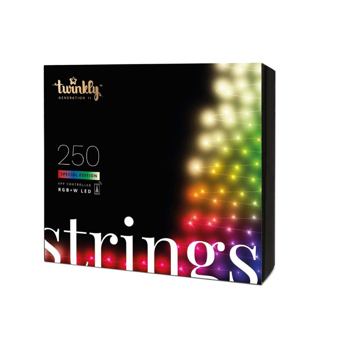 Twinkly 250L 5mm App Controlled RGBW Light String - Black & Green- إضاءة Twinkly 250L 5mm App Controlled RGBW Light String - Black & Green- إضاءة