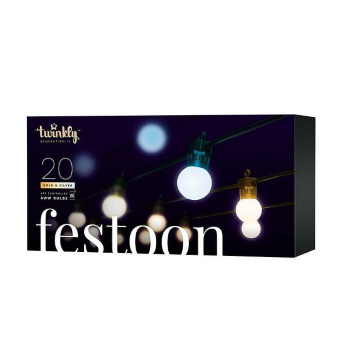 Twinkly Festoon 20 App-Controlled RGB Light Bulbs - Black Wire - إضاءة - Store 974 | ستور ٩٧٤