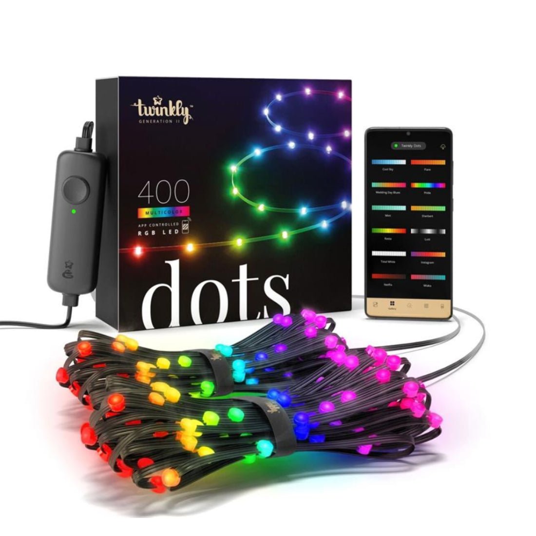 Twinkly 400L RGB Dots Light String - 20m - إضاءة Twinkly 400L RGB Dots Light String - 20m - إضاءة