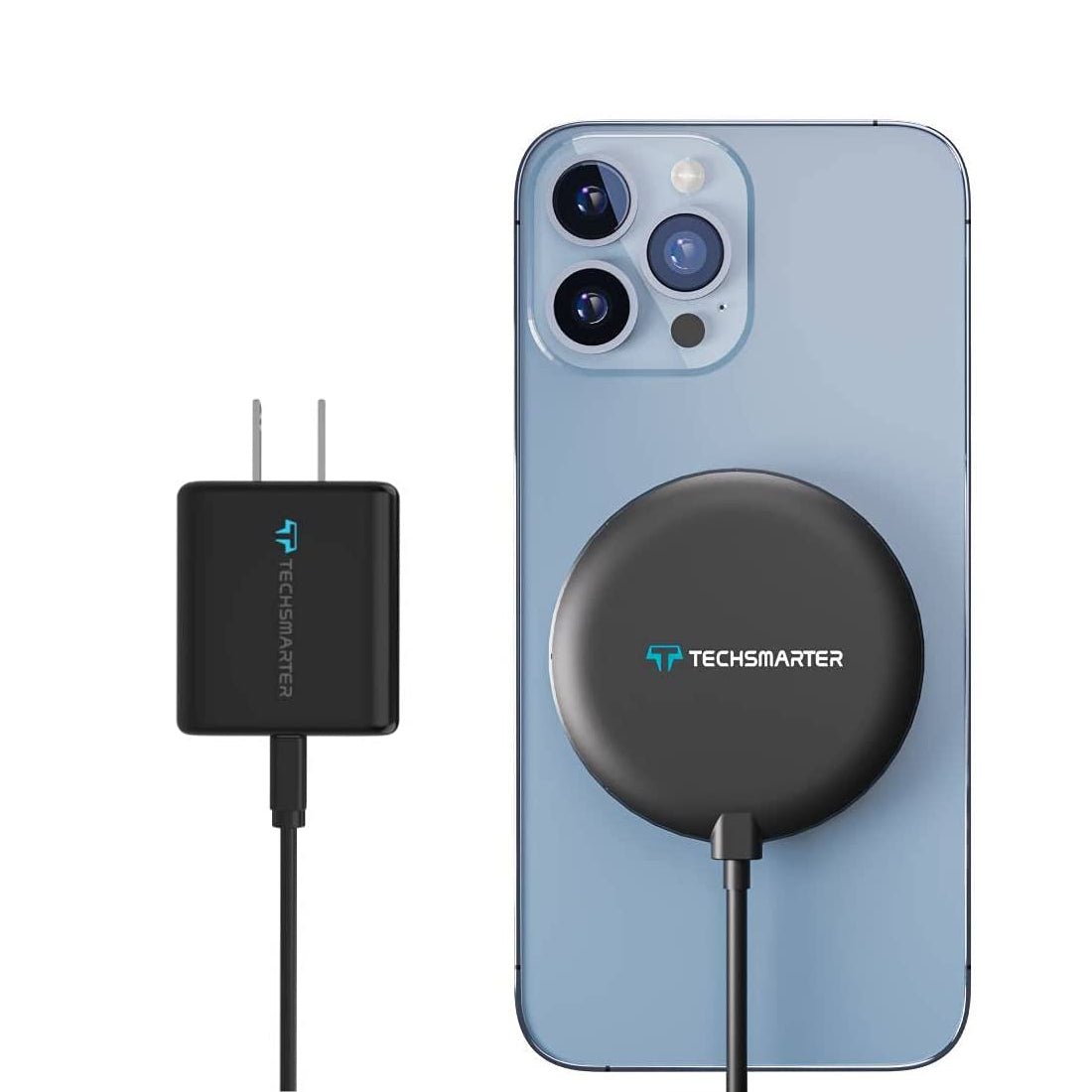 Techsmarter Magnetic Qi Wireless Charger Pad - شاحن - Store 974 | ستور ٩٧٤