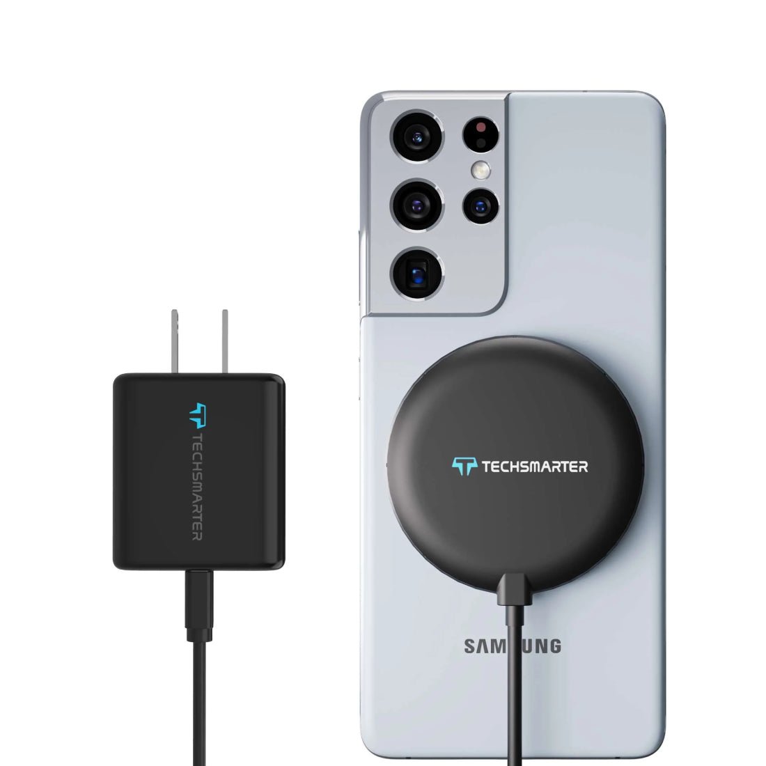 Techsmarter TSWireless 15W Charger Pad Suction W/ Wall Charger - شاحن - Store 974 | ستور ٩٧٤