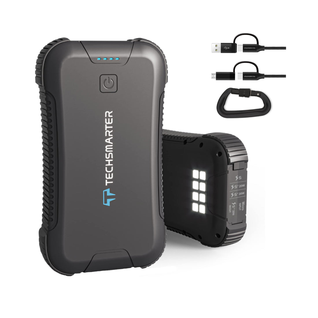 Techsmarter TSBar Rugged 20000 mAh 18W Powerbank - Black - مزود طاقة Techsmarter TSBar Rugged 20000 mAh 18W Powerbank - Black - مزود طاقة