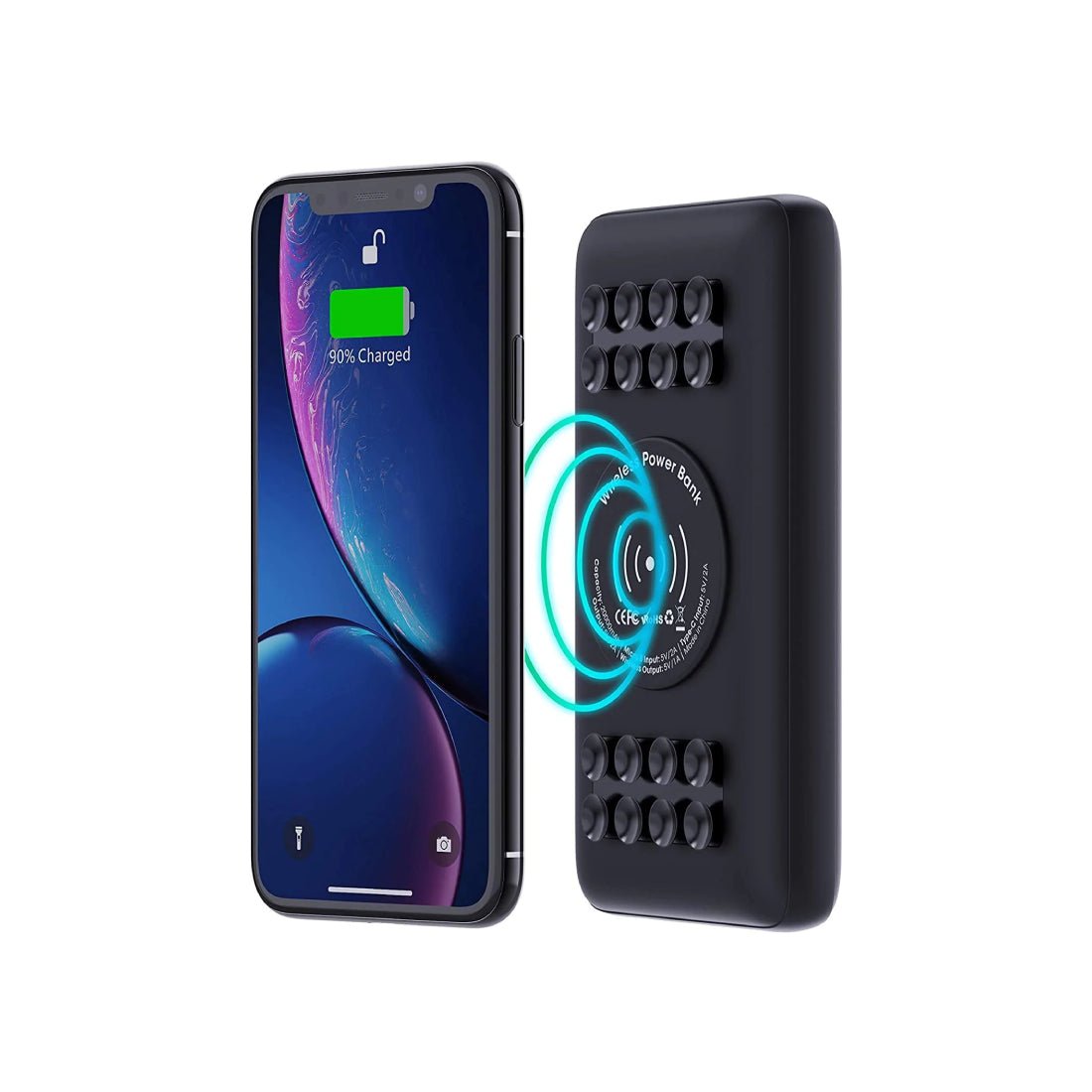 Techsmarter TSBar 20000mAh 18W Wireless Powerbank W/ Suction - Black - مزود طاقة Techsmarter TSBar 20000mAh 18W Wireless Powerbank W/ Suction - Black - مزود طاقة