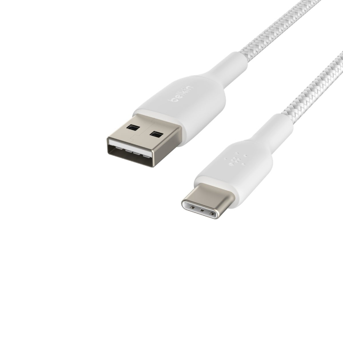 Belkin BoostCharge Braided USB-C To USB-A Cable 2m - White - كابل شحن - Store 974 | ستور ٩٧٤