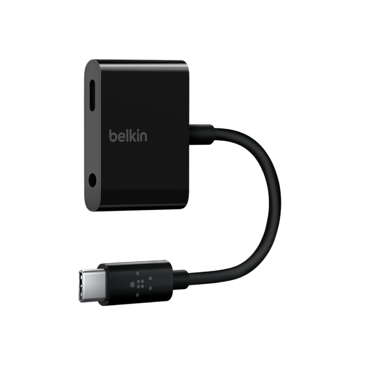 Belkin RockStar 3.5mm Audio + USB-C Charge Adapter - Black - كابل - Store 974 | ستور ٩٧٤