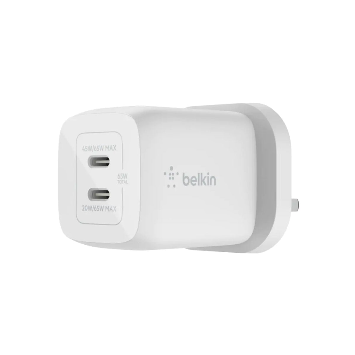 Belkin BoostCharge Pro Dual USB-C Wall Charger with PPS 65W w/ USB-C to USB-C Cable - White - شاحن - Store 974 | ستور ٩٧٤