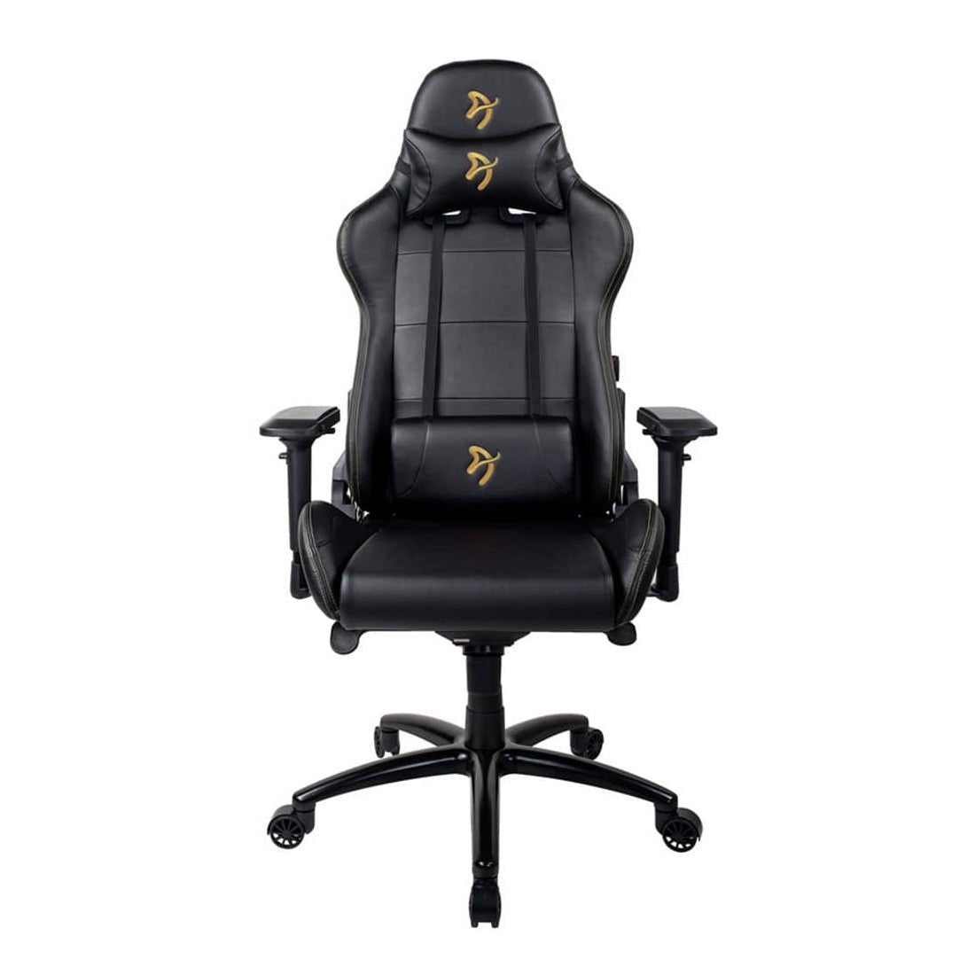 Arozzi Verona Signature Premium PU Leather Ergonomic Gaming Chair - Black - Gold Logo - كرسي - Store 974 | ستور ٩٧٤