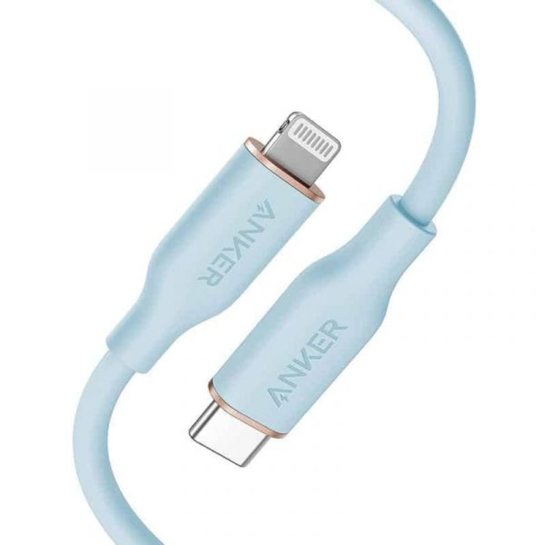Anker PowerLine III Flow 3ft USB-C Cable with Lightning Connector - Blue - كابل - Store 974 | ستور ٩٧٤