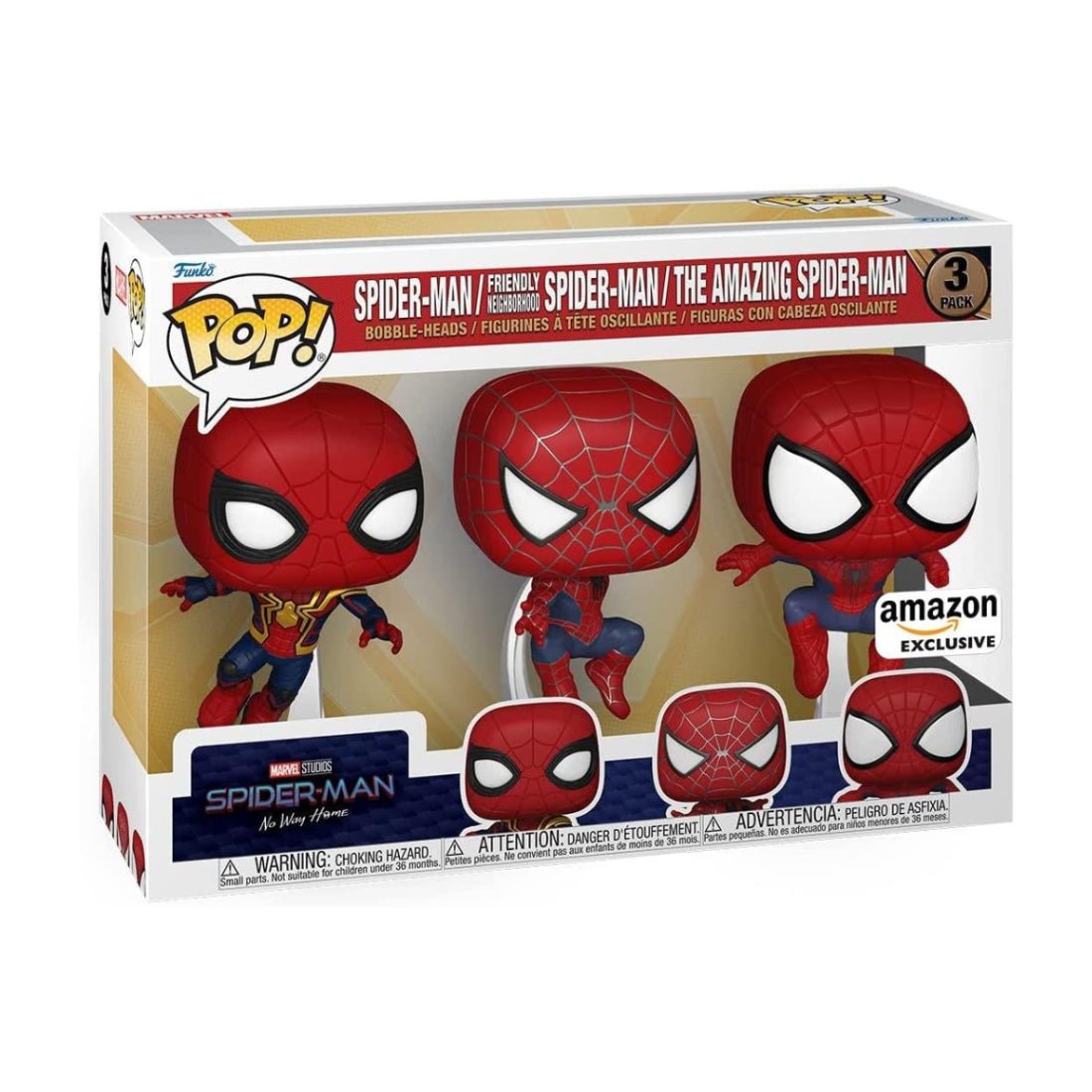 Funko Pop! Marvel: Spider-Man No Way Home - Leaping Spider-Man 3pk (Exc) #3PK - دمية - Store 974 | ستور ٩٧٤